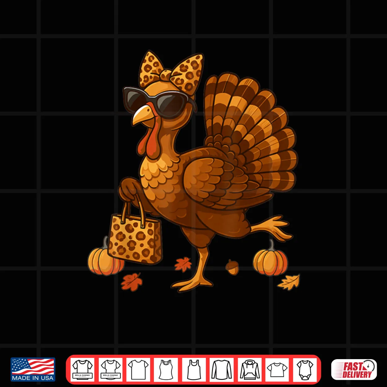 Leopard Turkey with Sunglasses Funny Thanksgiving Shirt Leopard Turkey with Sunglasses Funny Thanksgiving Shirt