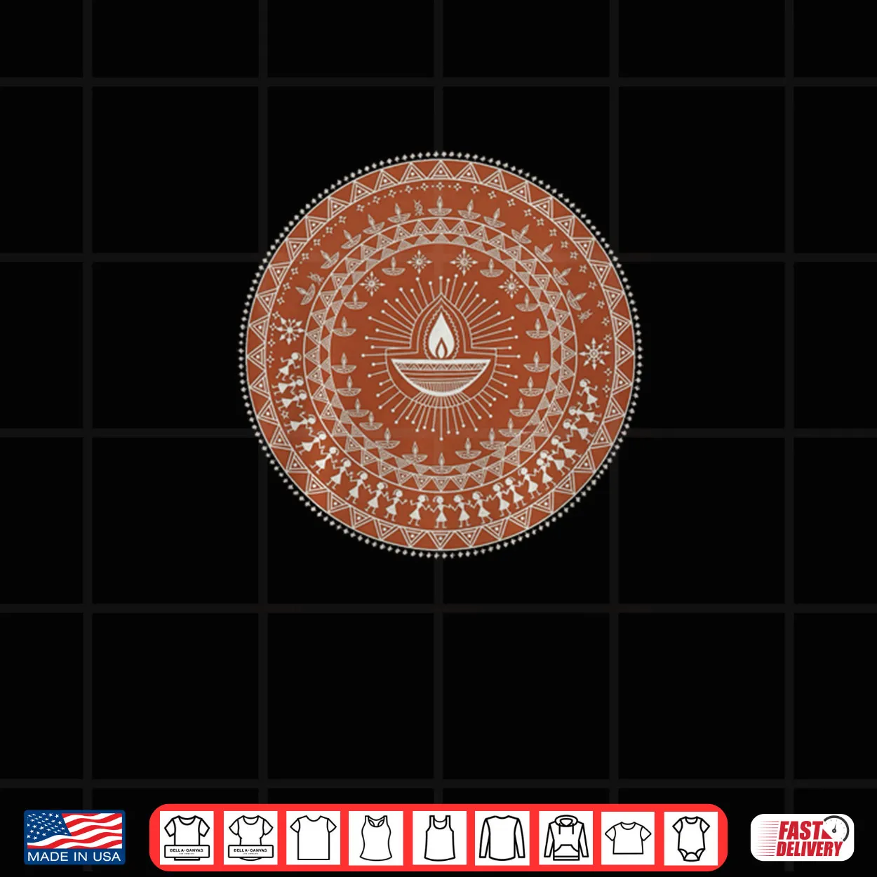 Mandala Warli Diya Shirt Mandala Warli Diya Shirt