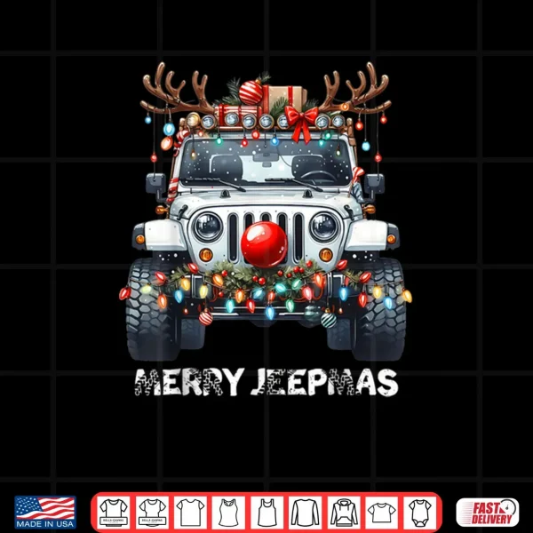 Design Merry Jeepmas Ugly Light Reindeer Christmas Shirt 1