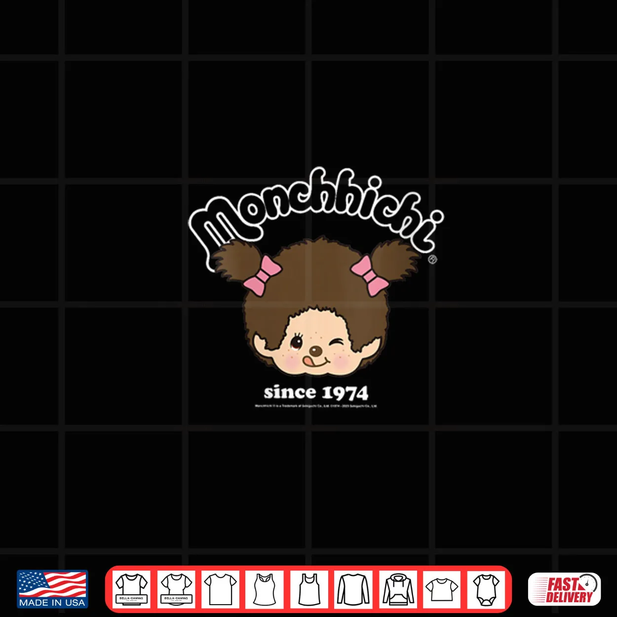 Monchhichi Since 1974 Happy Little Fluffy Girl Shirt Monchhichi Since 1974 Happy Little Fluffy Girl Shirt