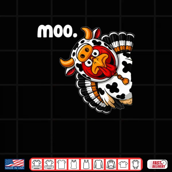 Design Moo Turkey Cow Costume Fall Thanksgiving Shirt
