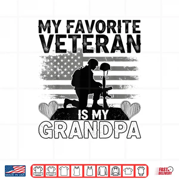 Design My Favorite Veteran is My Grandpa American Veterans Day Shirt