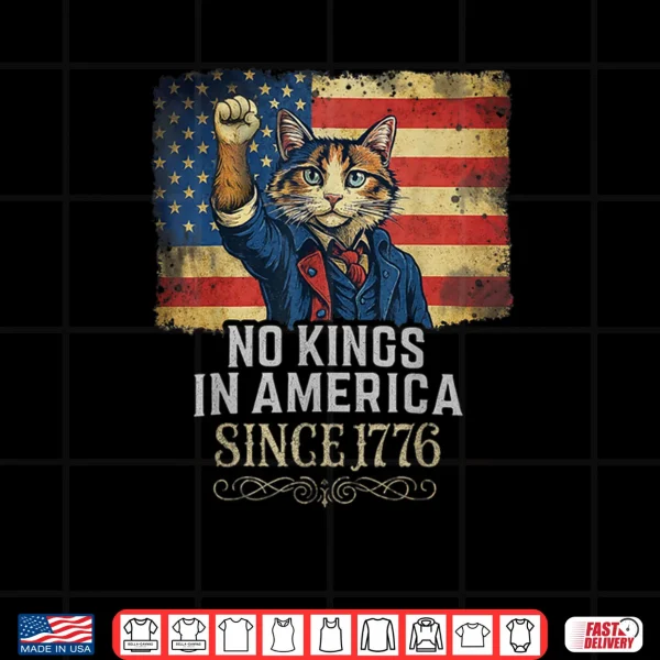 Design No Kings 1776 Revolutionary War Cat Shirt