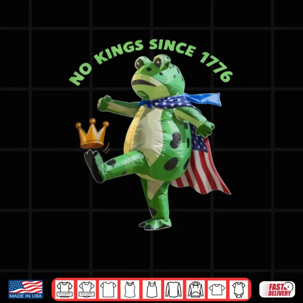 Design No Kings Since 1776 Portland Frog Kicking Crown Shirt