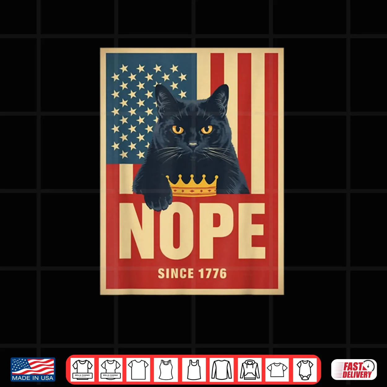No Kings in America Cat Nope 1776 Shirt No Kings in America Cat Nope 1776 Shirt