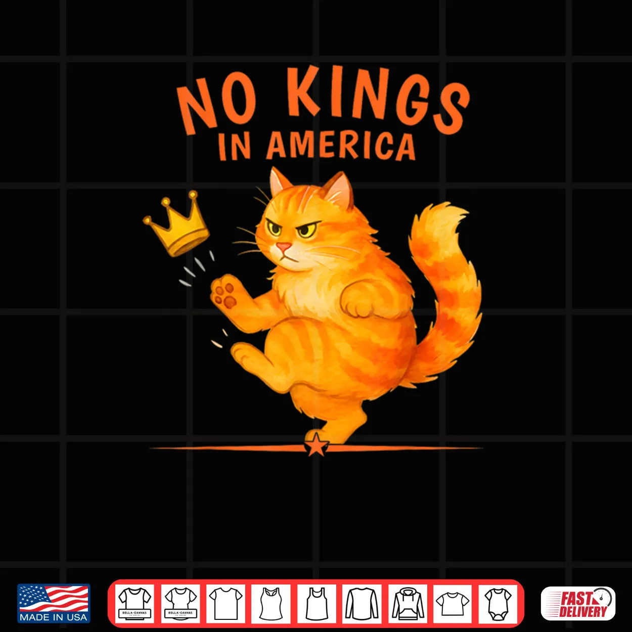 No Kings in America Patriotic Political Cat Shirt No Kings in America Patriotic Political Cat Shirt