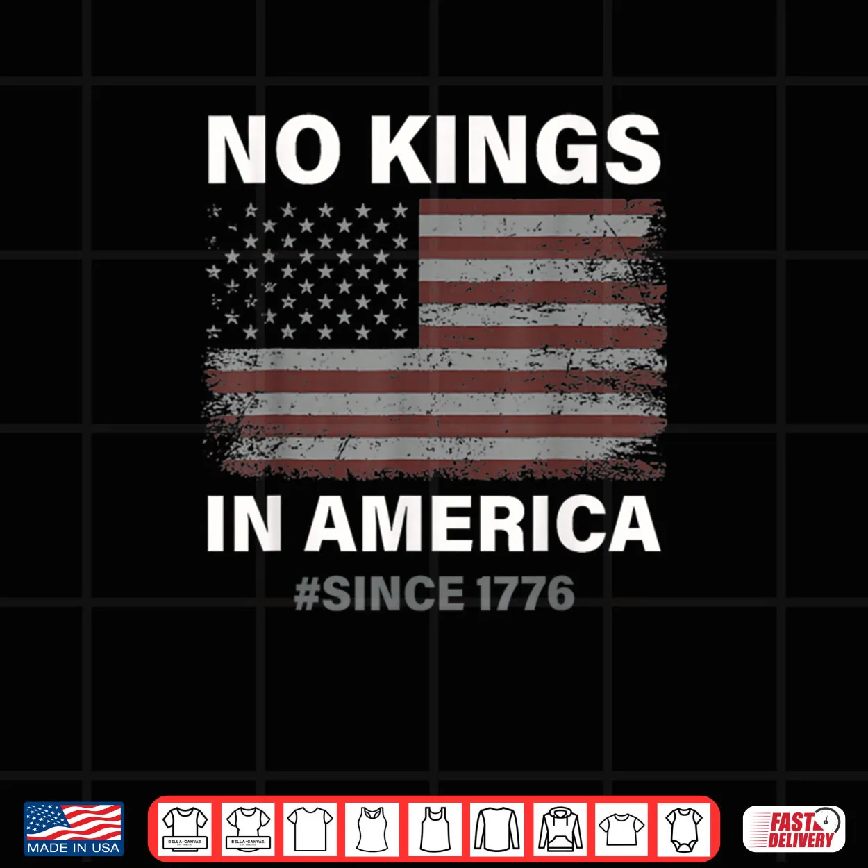 No Kings in America Since 1776 Vintage USA Flag No Kings Shirt No Kings in America Since 1776 Vintage USA Flag No Kings Shirt