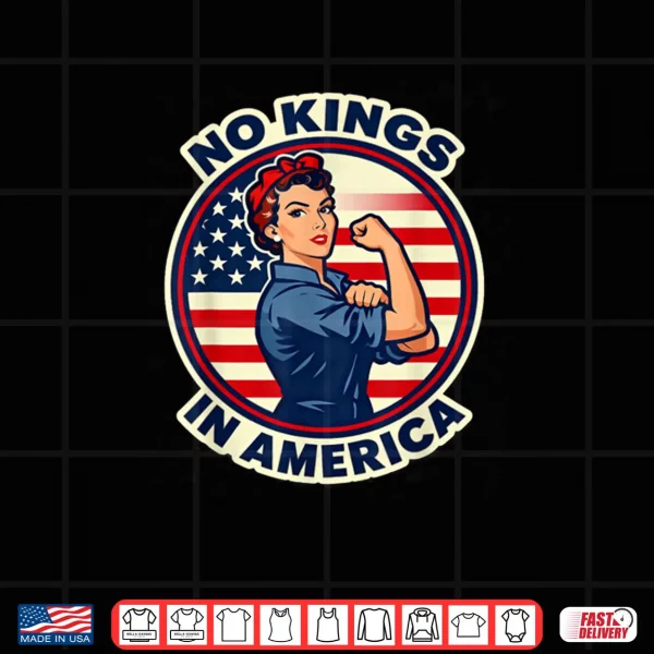 Design No Kings in America Vintage USA Flag Shirt