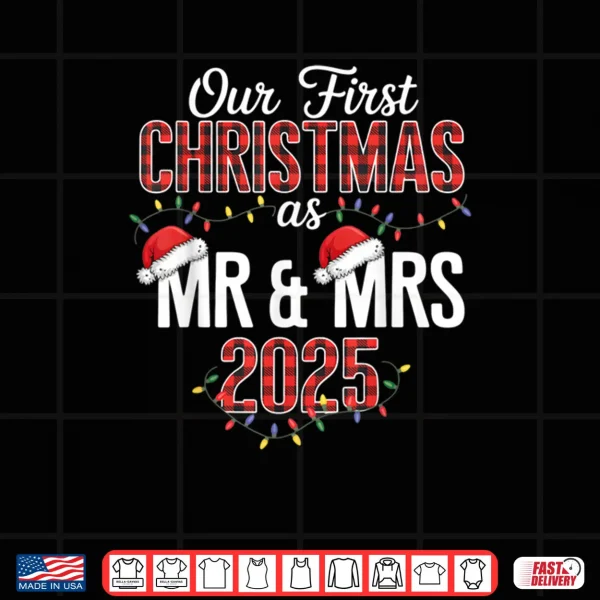 Our First Christmas As Mr & Mrs 2025 Couple Pajamas Matching Shirt 3 Design Our First Christmas As Mr Mrs 2025 Couple Pajamas Matching Shirt