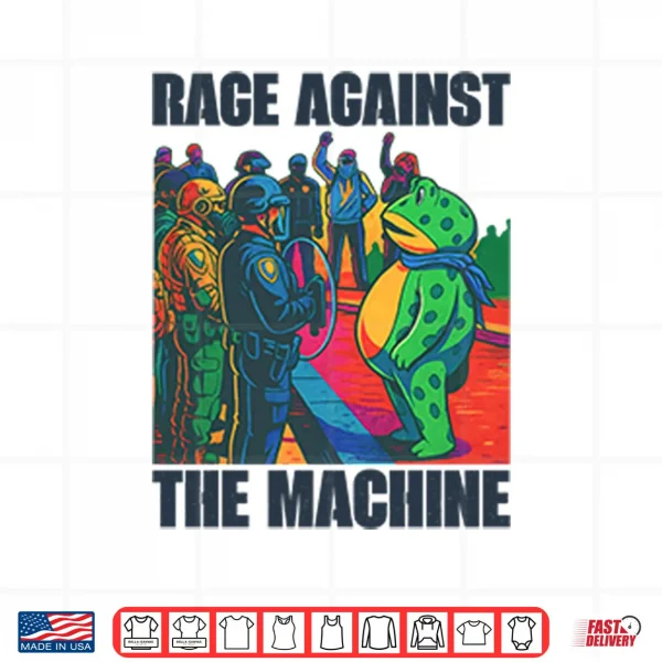 Design Portland Frog Anti ICE Rage Against The Machine Shirt