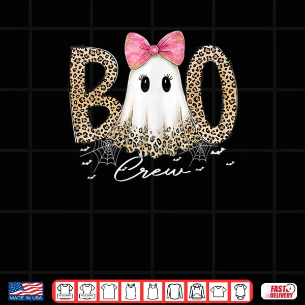 Design Preppy Leopard Boo Boo Crew Ghost Halloween Shirt