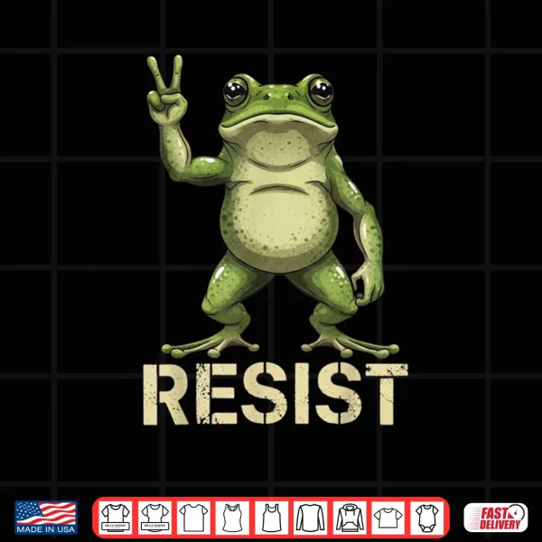 Design Realistic Frog Resist Protest Peace Sign Funny Activism Shirt