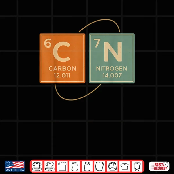 Retro Funny 6 7 Carbon Nitrogen Periodic Shirt 3 Design Retro Funny 6 7 Carbon Nitrogen Periodic Shirt