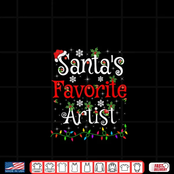 Design Santa Favorite Artist Christmas Lights Family Shirt
