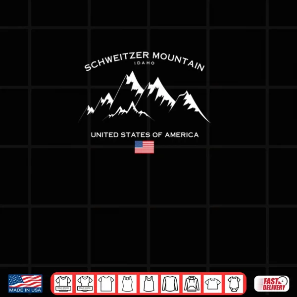 Design Schweitzer Mountain Idaho Ski Resort American Flag USA Shirt