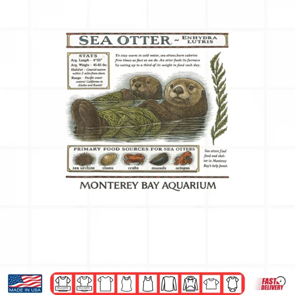 Design Sea Otter Monterey California 90s Aquarium Lover Shirt