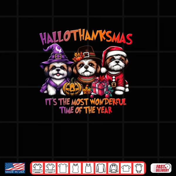 Design Shih Tzu Halloween Thanksgiving Christmas Shirt