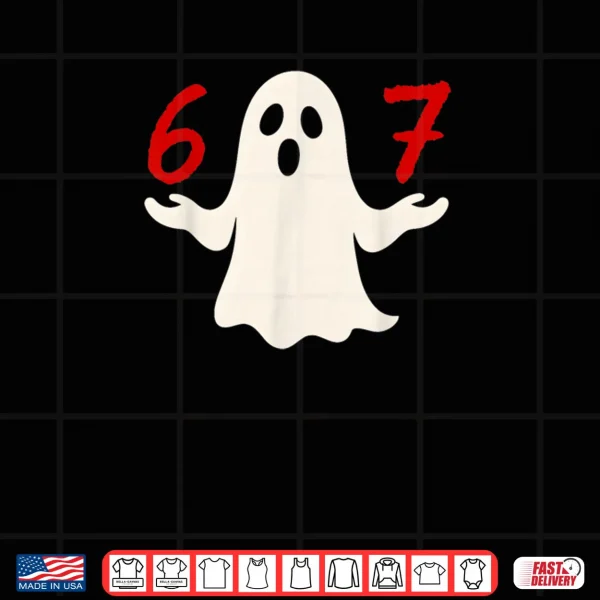 Design Six Seven Meme 6 7 Halloween Ghost Costume Shirt