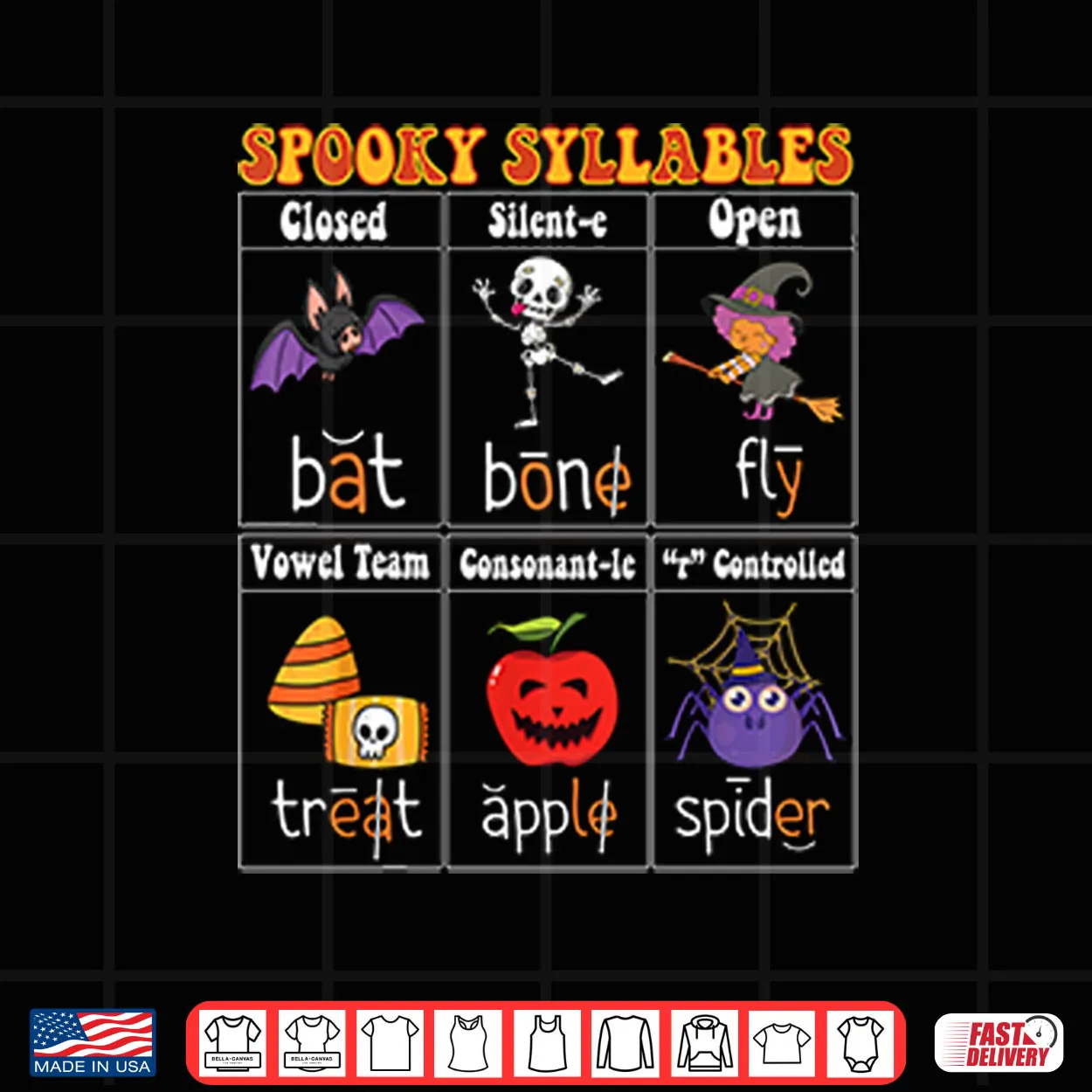 Spooky Syllables Teacher Funny Halloween Shirt Spooky Syllables Teacher Funny Halloween Shirt