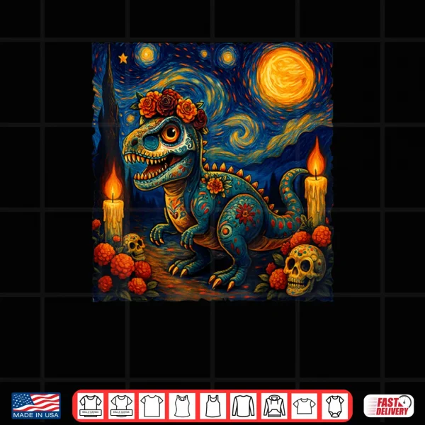 Sugar Skull T Rex Dia de Muertos Halloween Day of The Dead Shirt 3 Design Sugar Skull T Rex Dia de Muertos Halloween Day of The Dead Shirt