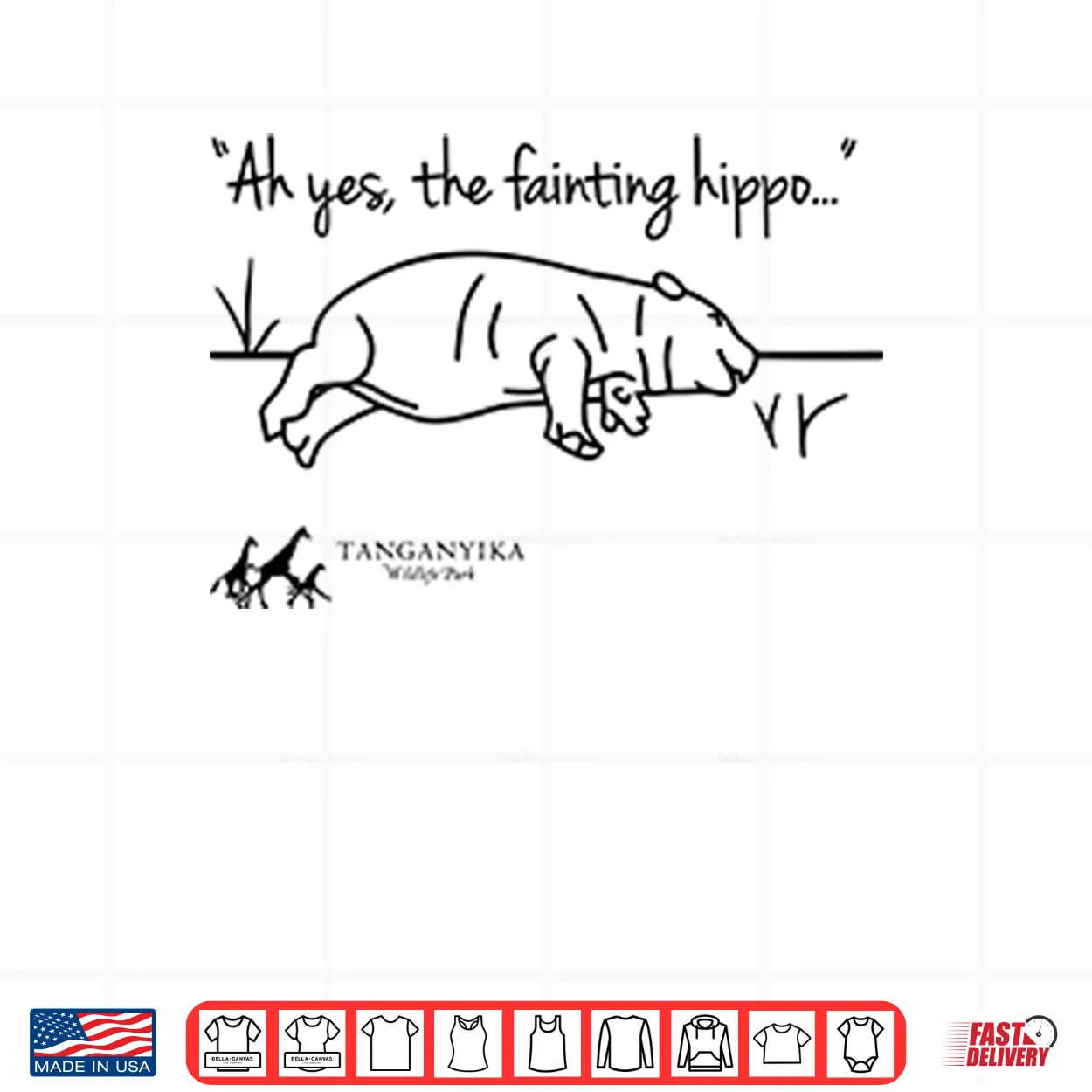 Tanganyika Wildlife Park Fainting Hippo Shirt Tanganyika Wildlife Park Fainting Hippo Shirt