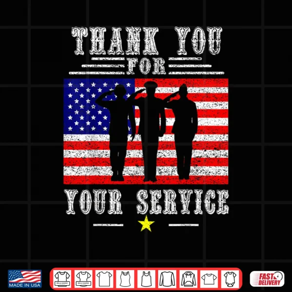 Design Thank You for Your Service Patriotic Veterans Day Shirt
