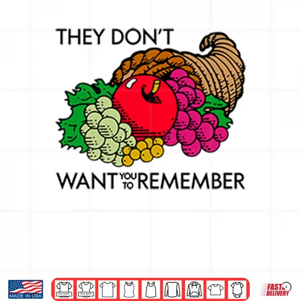 Design They Dont Want You To Remember Thanksgiving Shirt