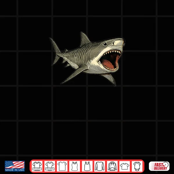Tiger Shark with Open Mouth Ocean Shirt 3 Design Tiger Shark with Open Mouth Ocean Shirt