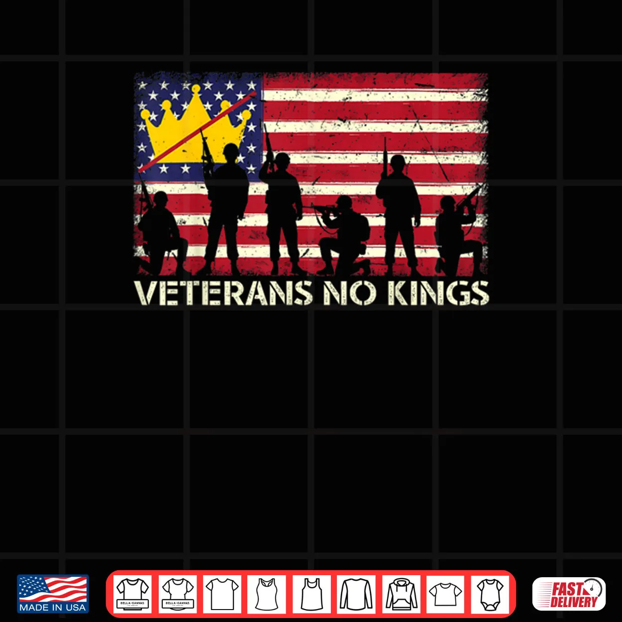 Veterans No Kings Vintage America Flag Veterans Shirt Veterans No Kings Vintage America Flag Veterans Shirt