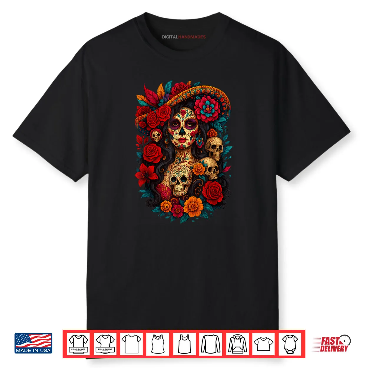 Dia De Los Muertos Mexican Day of The Dead Floral Women Shirt Dia De Los Muertos Mexican Day of The Dead Floral Women Shirt