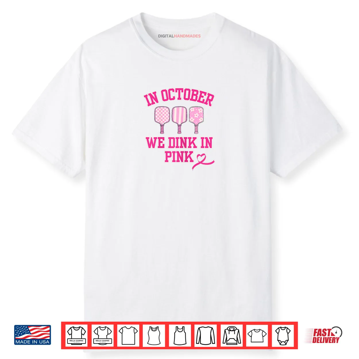 Dink in Pink Ribbon Show Support On The Pickleball Court Shirt Dink in Pink Ribbon Show Support On The Pickleball Court Shirt