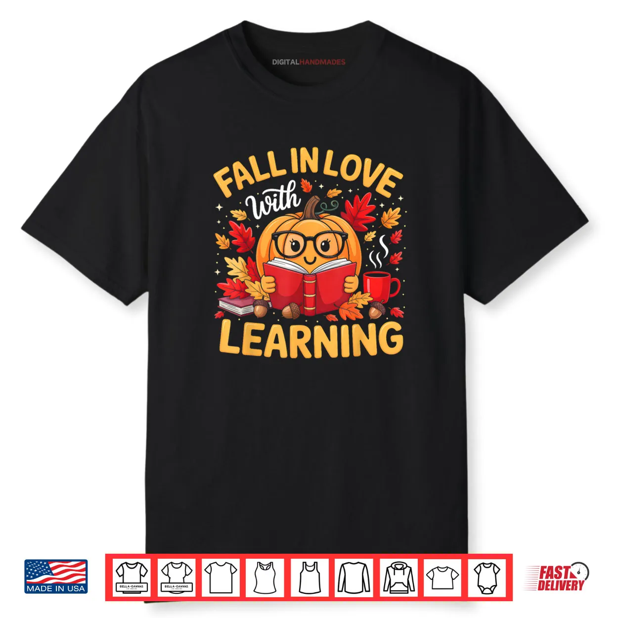 Fall in Love with Learning Pumpkin Thanksgiving Teacher Fall Shirt Fall in Love with Learning Pumpkin Thanksgiving Teacher Fall Shirt