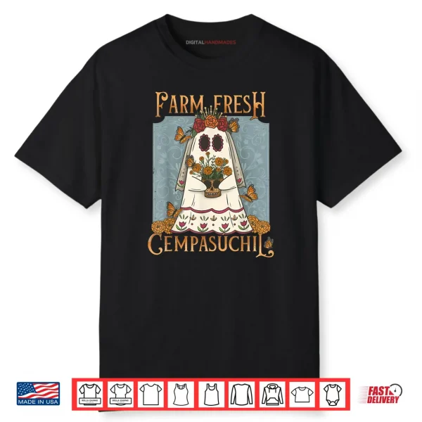 Farm Fresh Cempasuchil Ghost Day of The Dead Halloween Shirt