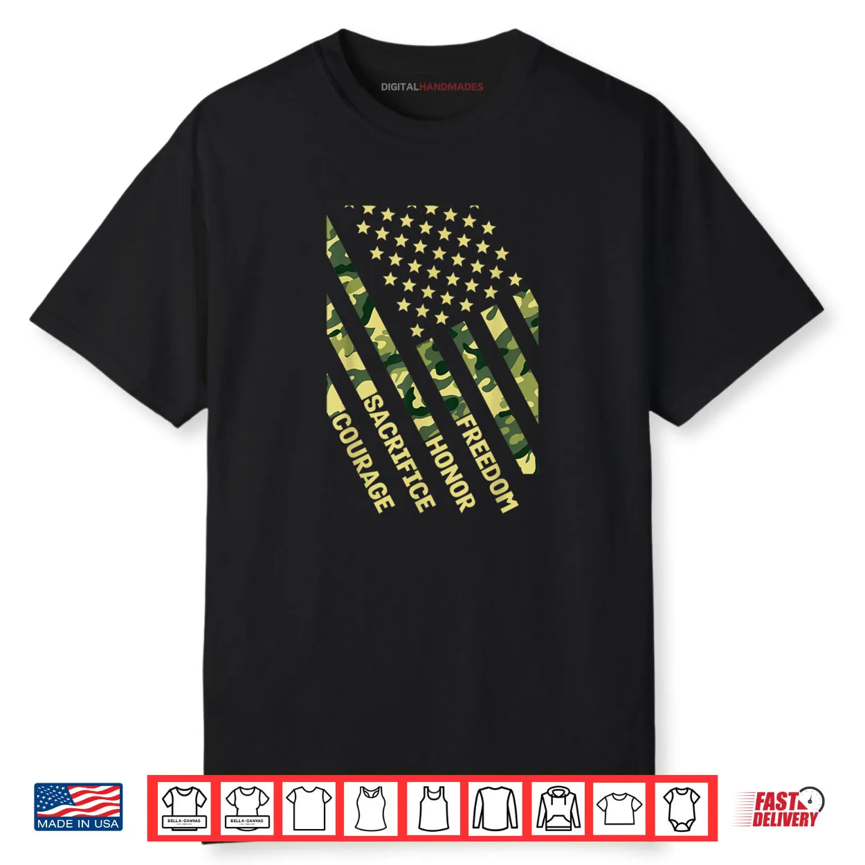 Freedom Honor Courage Sacrifice American Flag Veterans Day Shirt Freedom Honor Courage Sacrifice American Flag Veterans Day Shirt