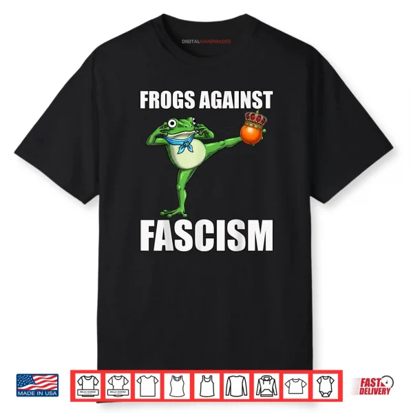 Frogs Against Fascism No Kings in Portland Frog Protest Shirt