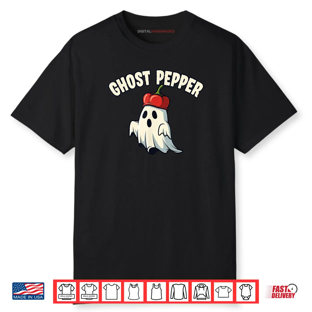 Ghost Pepper Spicy Food Halloween Pun Shirt Ghost Pepper Spicy Food Halloween Pun Shirt