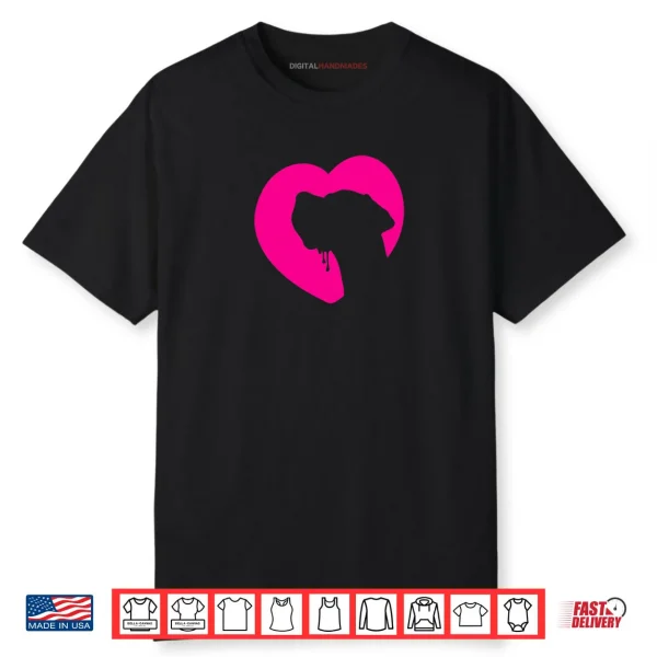 Greatdanedog Profile Heart Pink Shirt