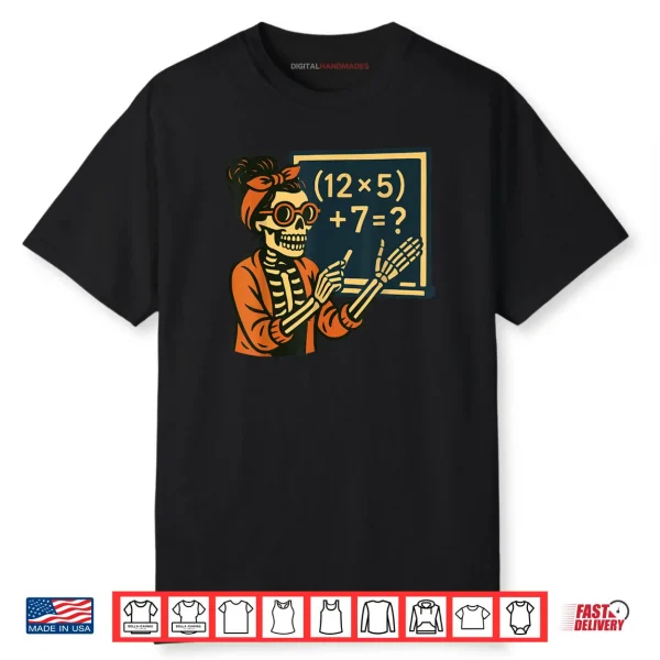 Halloween Teacher Six Seven Meme 6 7 Skeleton Spooky Costume Shirt