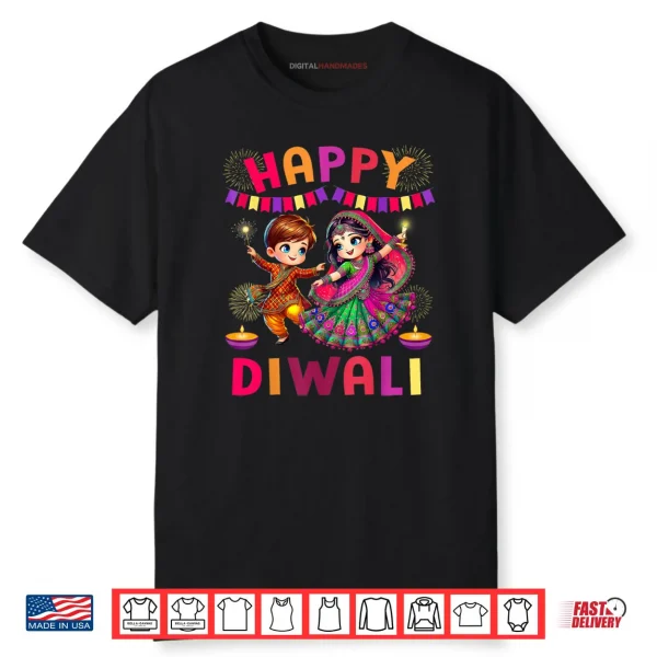 Happy Diwali Festival Lights Matching Indian Family Couples Shirt