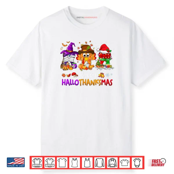 Happy Hallothanksmas Dental Halloween Thanksgiving Christmas Shirt