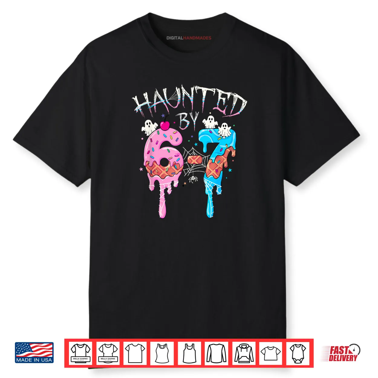 Haunted by 6 7 Halloween Ghost Gen Alpha Meme Ice Cream Drip Shirt Haunted by 6 7 Halloween Ghost Gen Alpha Meme Ice Cream Drip Shirt