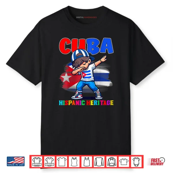 Hispanic Heritage Month Cuban Flag Cuba Dabbing Shirt