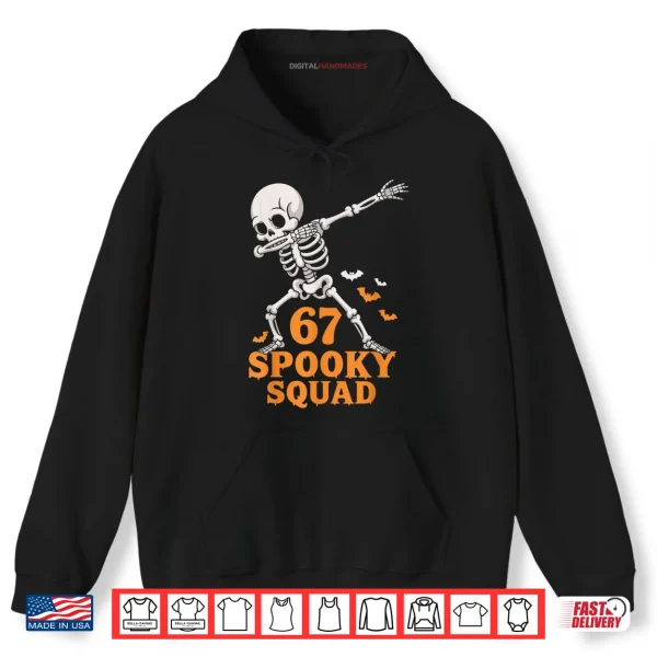 Hoodie 67 Spooky Squad 6 7 Numbers Six Seven Kids Skeleton Shirt