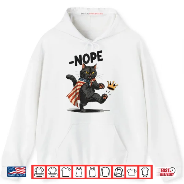 Hoodie Black Cat No Kings October 18 No Kings Day Shirt