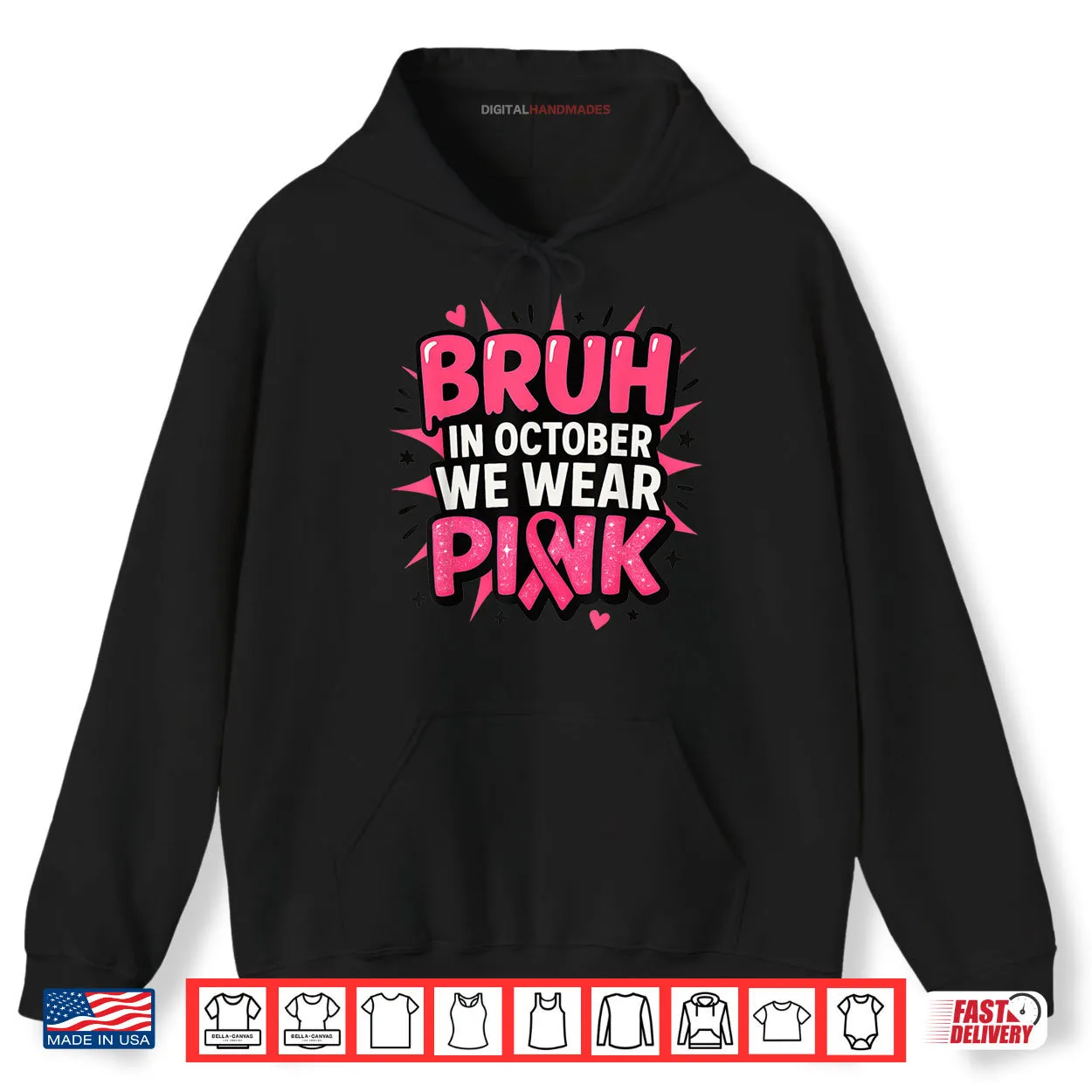 Breast Cancer Awareness Kids Boys Bruh in October Wear Pink Shirt Breast Cancer Awareness Kids Boys Bruh in October Wear Pink Shirt