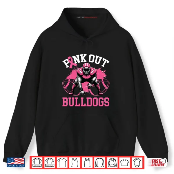 Bulldog Pink Out Football Tackle Breast Cancer Awareness Shirt 2 Hoodie Bulldog Pink Out Football Tackle Breast Cancer Awareness Shirt
