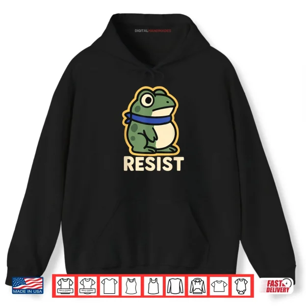Hoodie Cute Portland Frog Resist Shirt