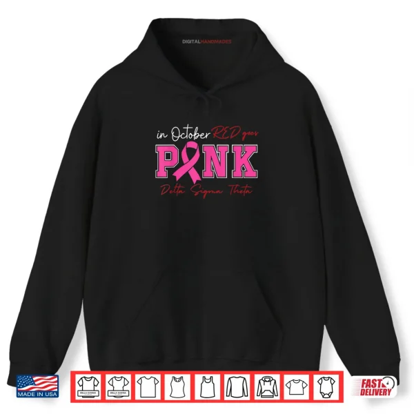 Hoodie Deltas Wear Pink Breast Cancer Awareness Pink Ribbon Shirt
