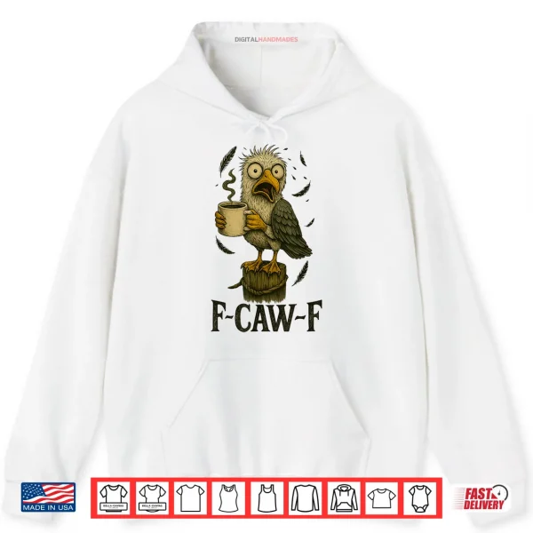 Hoodie FCawF Vintage Seagull Funny Tired Bird Drinking Coffee Shirt