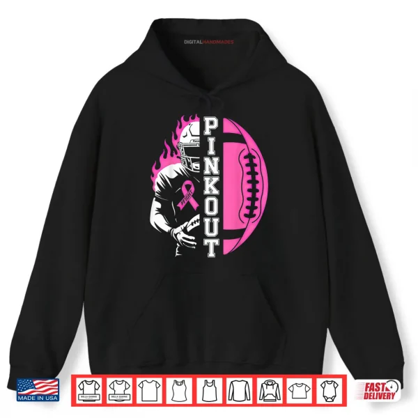 Hoodie Football Pink Out Team Breast Cancer Shirt